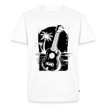 Ukulele Drawing - Men's Premium Organic T-Shirt - white - Front - Nico (187cm)