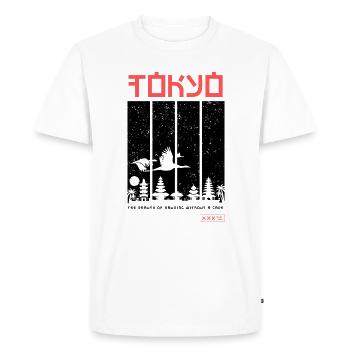 Tokyo – Minimalist Japanese Design - Men's Premium Organic T-Shirt - white - Front - Nico (187cm)