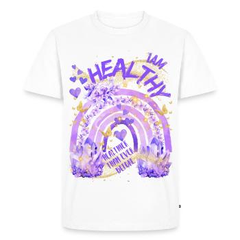 Santé - Je suis en bonne santé avec Rainbow - T-shirt Premium bio Homme - blanc - Devant - Nico (187cm)