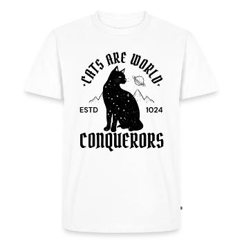 Black Cat Conqueror - Thème Chat Mystique - T-shirt Premium bio Homme - blanc - Devant - Nico (187cm)