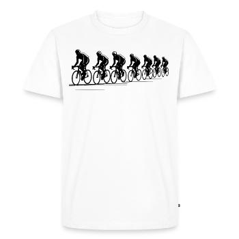 Cyclist Drawing - Men's Premium Organic T-Shirt - white - Front - Nico (187cm)