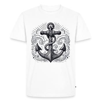 ancre navire ancre ancre Cool Maritime cadeau - T-shirt Premium bio Homme - blanc - Devant - Nico (187cm)