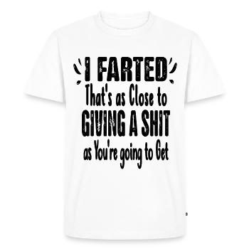 Vintage : Cette fille adore péter Phrases de pets - T-shirt Premium bio Homme - blanc - Devant - Nico (187cm)