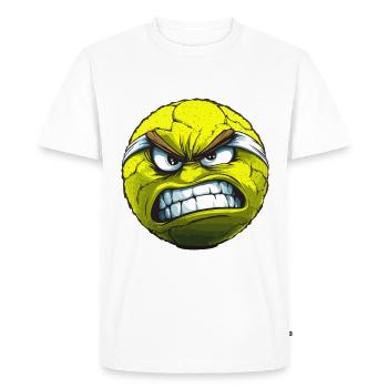 Evil Tennis Ball Cartoon - Men's Premium Organic T-Shirt - white - Front - Nico (187cm)