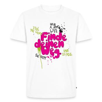 Find your way - Men's Premium Organic T-Shirt - white - Front - Nico (187cm)