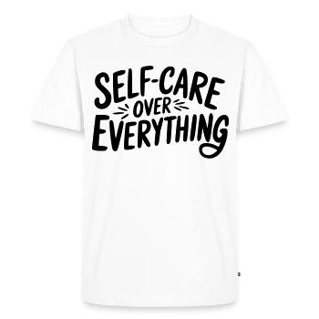 Self Care Over Everything - Men's Premium Organic T-Shirt - white - Front - Nico (187cm)