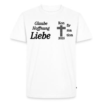 Confirmation 2025 Faith Hope Love Bible - Men's Premium Organic T-Shirt - white - Front - Nico (187cm)