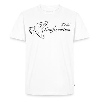 Confirmation 2025 Colombe volante Saint- - T-shirt Premium bio Homme - blanc - Devant - Nico (187cm)