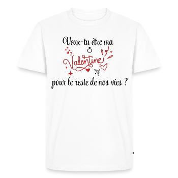 Demande en mariage, Saint-Valentin, Romantique - T-shirt Premium bio Homme - blanc - Devant - Nico (187cm)