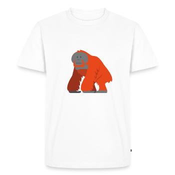 The Wise Orangutan - Men's Premium Organic T-Shirt - white - Front - Nico (187cm)