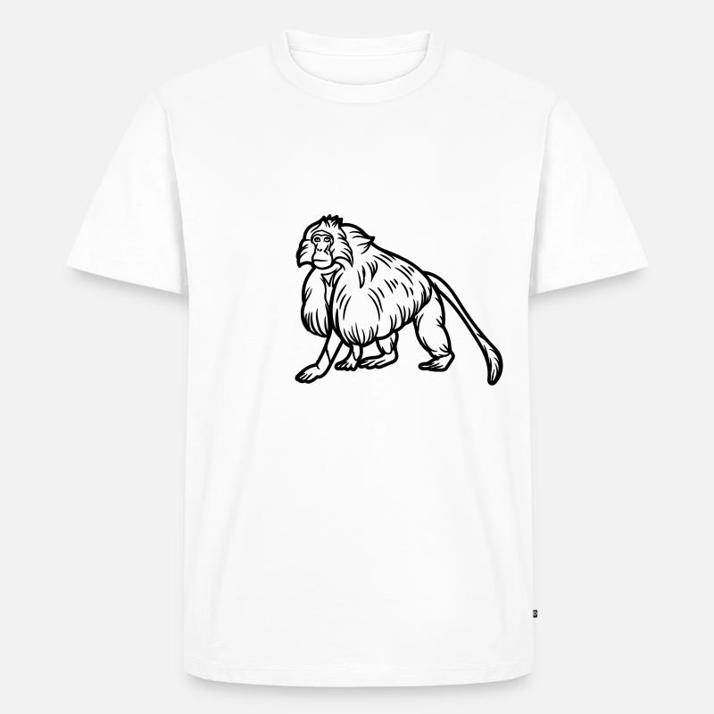 Gelada-Affe - Männer Premium Bio T-Shirt - Weiß