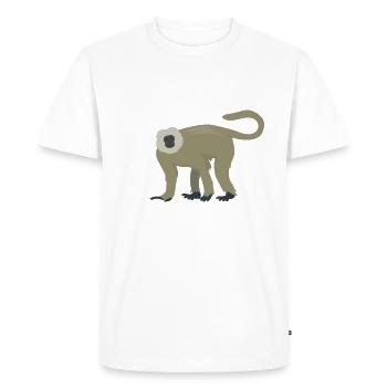Langur élégant - T-shirt Premium bio Homme - blanc - Devant - Nico (187cm)