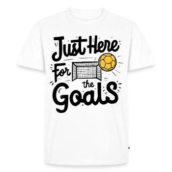 Just Here for the Goals - Men's Premium Organic T-Shirt - white - Front - Nico (187cm)