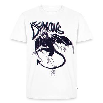 Demon Vibes – Dark & Mystical - Men's Premium Organic T-Shirt - white - Front - Nico (187cm)