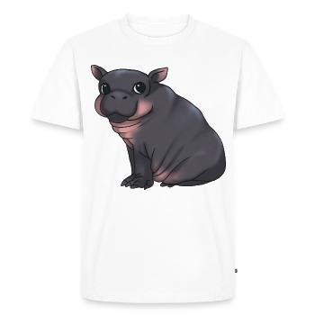 Mignon bébé hippopotame - Alarme de câlin ! - T-shirt Premium bio Homme - blanc - Devant - Nico (187cm)