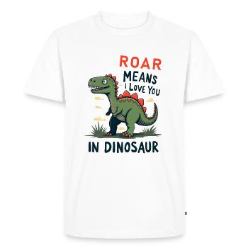 Roar Means I Love You - Men's Premium Organic T-Shirt - white - Front - Nico (187cm)