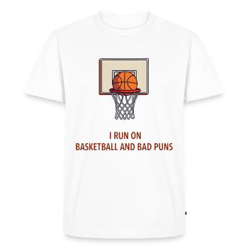 Courir sur le basket-ball et les mauvais jeux de mots - T-shirt Premium bio Homme - blanc - Devant - Nico (187cm)