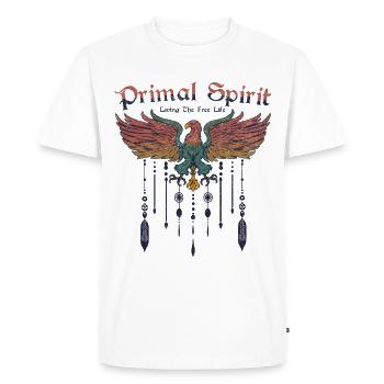 Primal Spirit Boho Eagle Bird Bohemian Freedom - Men's Premium Organic T-Shirt - white - Front - Nico (187cm)