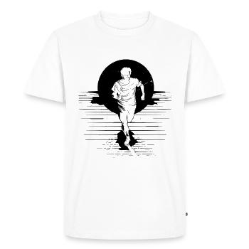 Marathonien - T-shirt Premium bio Homme - blanc - Devant - Nico (187cm)