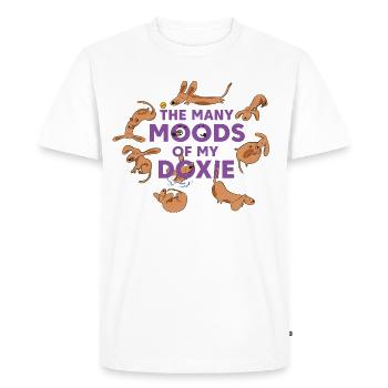 Caprices du teckel – Chaque jour une aventure - T-shirt Premium bio Homme - blanc - Devant - Nico (187cm)
