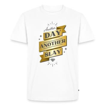 Un autre jour, une autre bannière de massacre - T-shirt Premium bio Homme - blanc - Devant - Nico (187cm)
