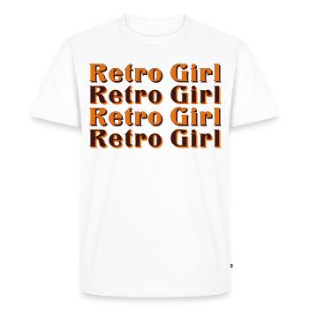 Fille rétro – Style vintage des années 70 - T-shirt Premium bio Homme - blanc - Devant - Nico (187cm)