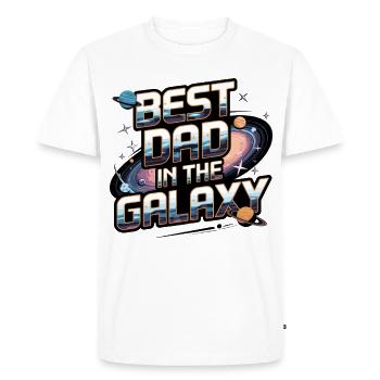 Best Dad in the Galaxy | Father's Day Gift - Men's Premium Organic T-Shirt - white - Front - Nico (187cm)