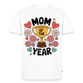 Maman de l’année | Mignon Trophée Design Fête des Mères - T-shirt Premium bio Homme - blanc - Devant - Nico (187cm)