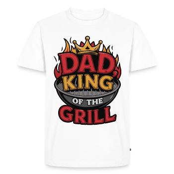 Dad King of The Grill BBQ Funny Gift - Men's Premium Organic T-Shirt - white - Front - Nico (187cm)