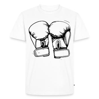 Boxing Gloves Drawing - Men's Premium Organic T-Shirt - white - Front - Nico (187cm)