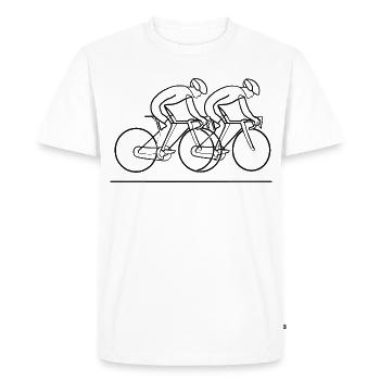 Cyclist Line Drawing - Men's Premium Organic T-Shirt - white - Front - Nico (187cm)