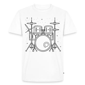 Dessin de batterie - T-shirt Premium bio Homme - blanc - Devant - Nico (187cm)