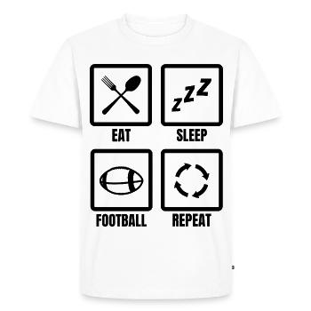 Routine de football américain - T-shirt Premium bio Homme - blanc - Devant - Nico (187cm)
