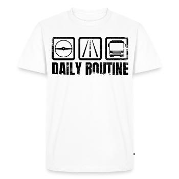Routine du chauffeur d’autobus - T-shirt Premium bio Homme - blanc - Devant - Nico (187cm)