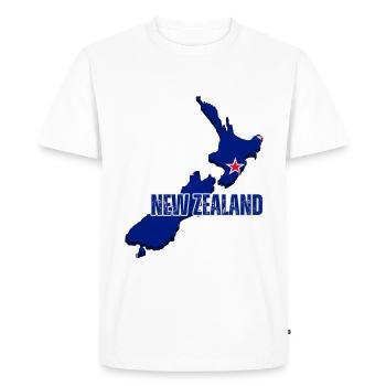 Drapeau de la Nouvelle-Zélande, carte de la Nouvelle-Zélande - T-shirt Premium bio Homme - blanc - Devant - Nico (187cm)