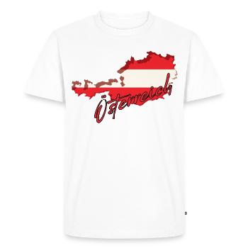 Drapeau de l’Autriche, fierté autrichienne - T-shirt Premium bio Homme - blanc - Devant - Nico (187cm)