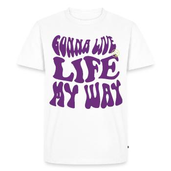 going to Live Life My Way – Psychedelic Vibes - Men's Premium Organic T-Shirt - white - Front - Nico (187cm)