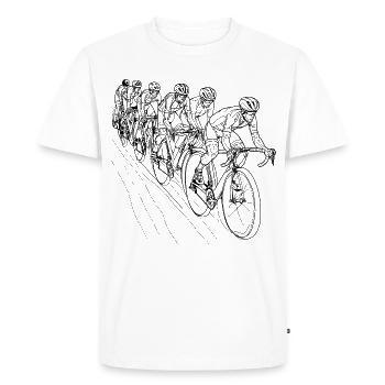 Cyclist Line Drawing - Men's Premium Organic T-Shirt - white - Front - Nico (187cm)