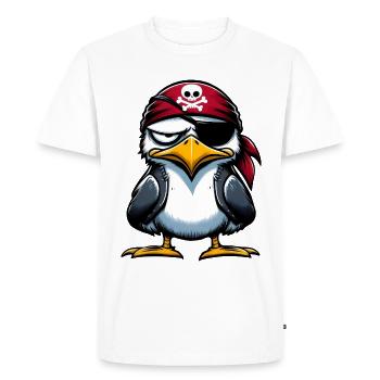 mouette pirate bandeau oeil - T-shirt Premium bio Homme - blanc - Devant - Nico (187cm)