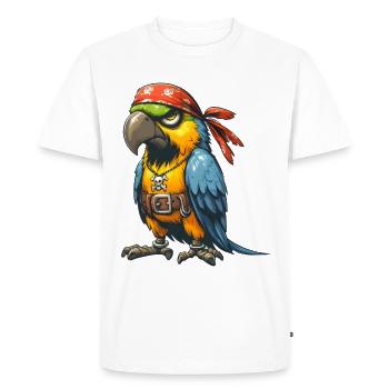 perroquet pirate - T-shirt Premium bio Homme - blanc - Devant - Nico (187cm)