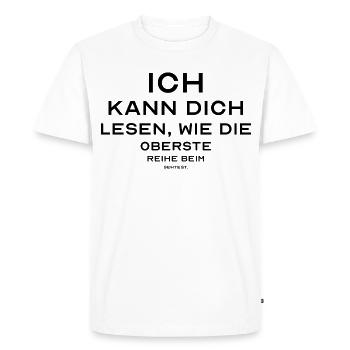 Blackout Minimalism – Edgy & Timeless - Men's Premium Organic T-Shirt - white - Front - Nico (187cm)