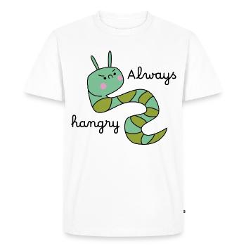 Grumpy Caterpillar – Funny Cartoon Caterpillar - Men's Premium Organic T-Shirt - white - Front - Nico (187cm)