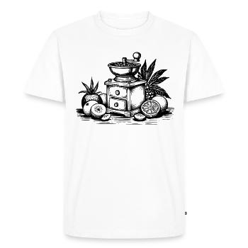 Illustration de forêt minimaliste avec des tons pastel - T-shirt Premium bio Homme - blanc - Devant - Nico (187cm)