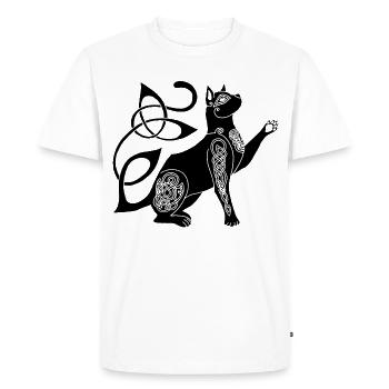 Chat noir celte - T-shirt Premium bio Homme - blanc - Devant - Nico (187cm)