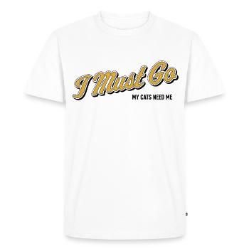 Je dois y aller – Déclaration minimaliste - T-shirt Premium bio Homme - blanc - Devant - Nico (187cm)