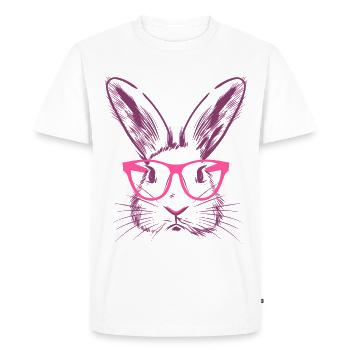 Lapin Bunny Oreilles Lunettes Bunny Bunny Cadeau - T-shirt Premium bio Homme - blanc - Devant - Nico (187cm)