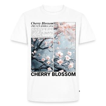 Cerisier Fleur Sakura Fleur Printemps Nature Cadeau - T-shirt Premium bio Homme - blanc - Devant - Nico (187cm)