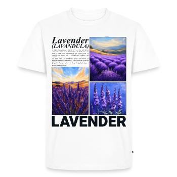 Lavande Lavandula Nature Provence Cadeau Botanique - T-shirt Premium bio Homme - blanc - Devant - Nico (187cm)