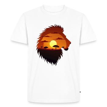 Coucher de soleil rugissant sur la savane - T-shirt Premium bio Homme - blanc - Devant - Nico (187cm)
