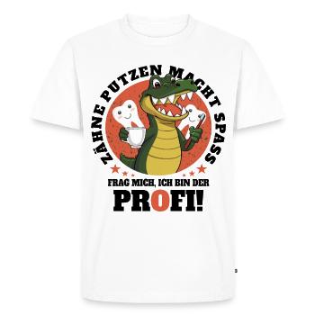 Crocodile Dental Hygiene - Men's Premium Organic T-Shirt - white - Front - Nico (187cm)